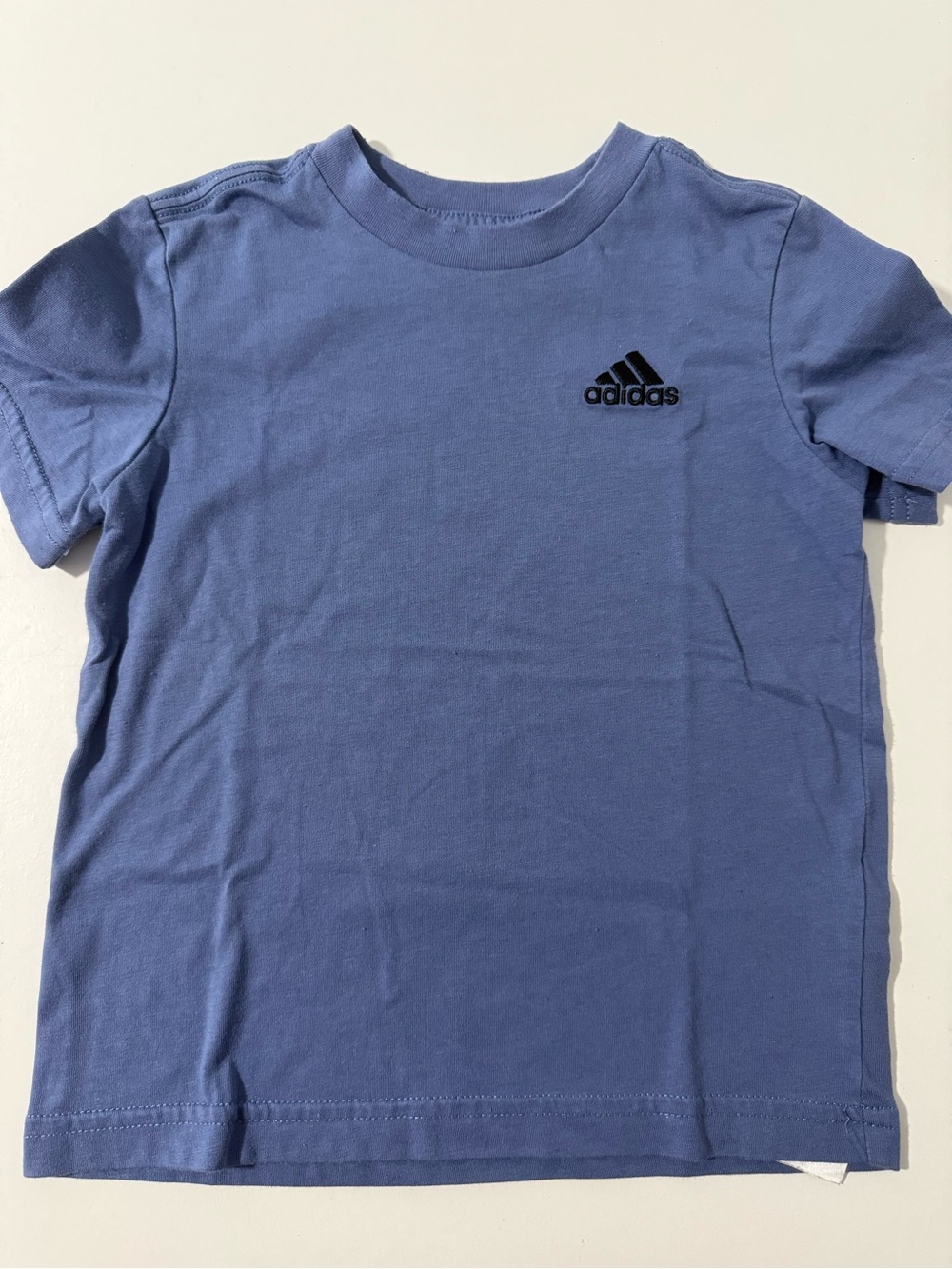 adidas Kids Short Sleeve Tee in Periwinkle Blue with Black Logo